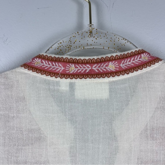 Spartina 449 Analyn Embroidered Tunic Blouse Embellished Tunic Gauze Boho XS - Picture 11 of 11